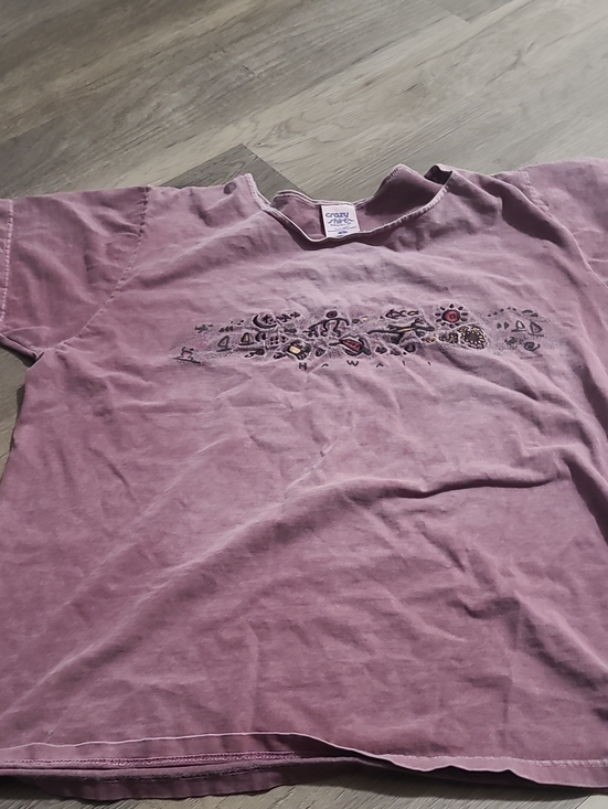 crazy shirts Tops - Crazy Shirts Mauve Embroidered Short Sleeve Tee